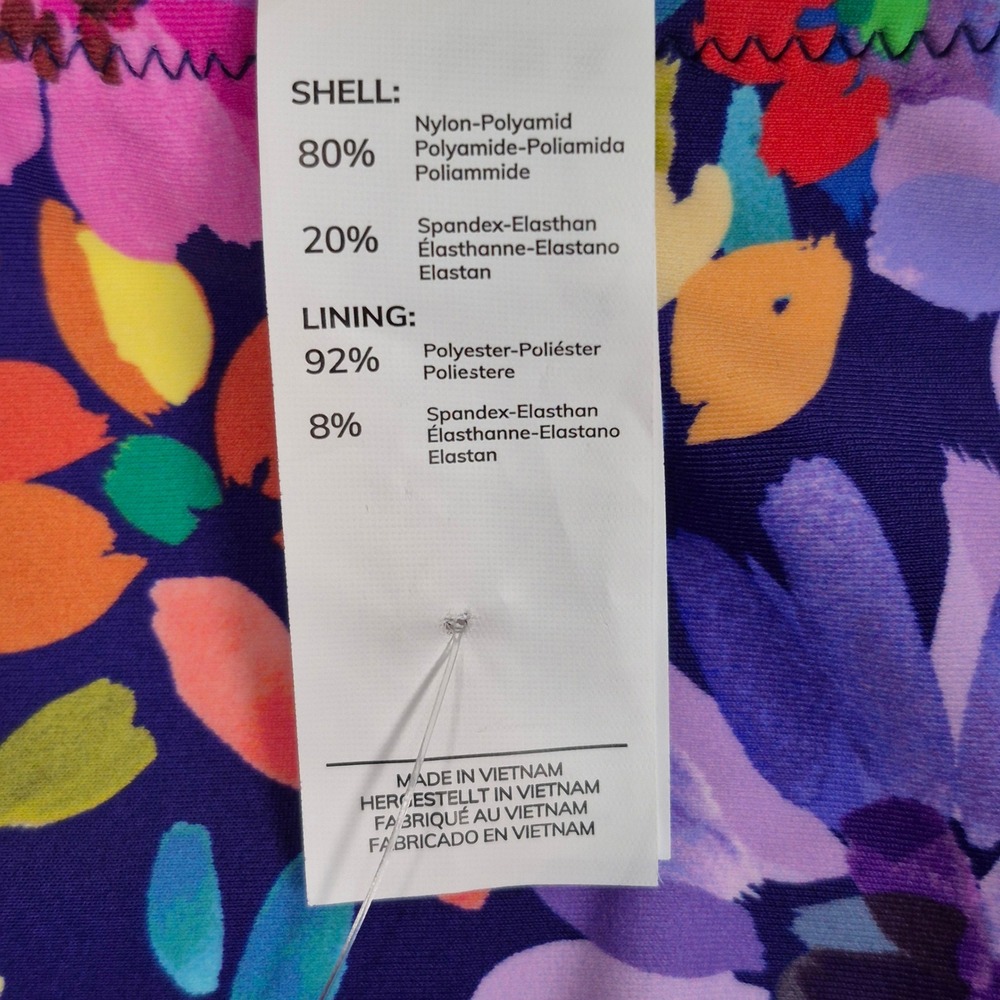 Cupshe Floral Ruffle V-Neck Tummy Control One Piece Swimsuit Purple Size L - Picture 9 of 11